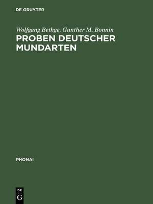 cover image of Proben deutscher Mundarten